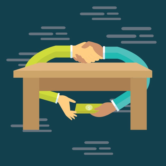 corruption bribe people hand money gratification